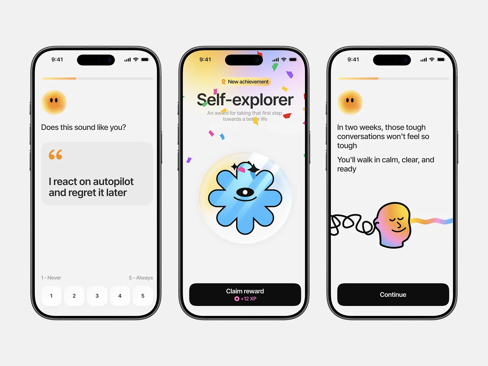 Onboarding questions and the Self-explorer result